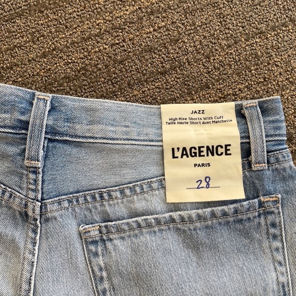 NWT L'AGENCE High Rise Jean Shorts with Cuff - Size 28 - Picture 6 of 11